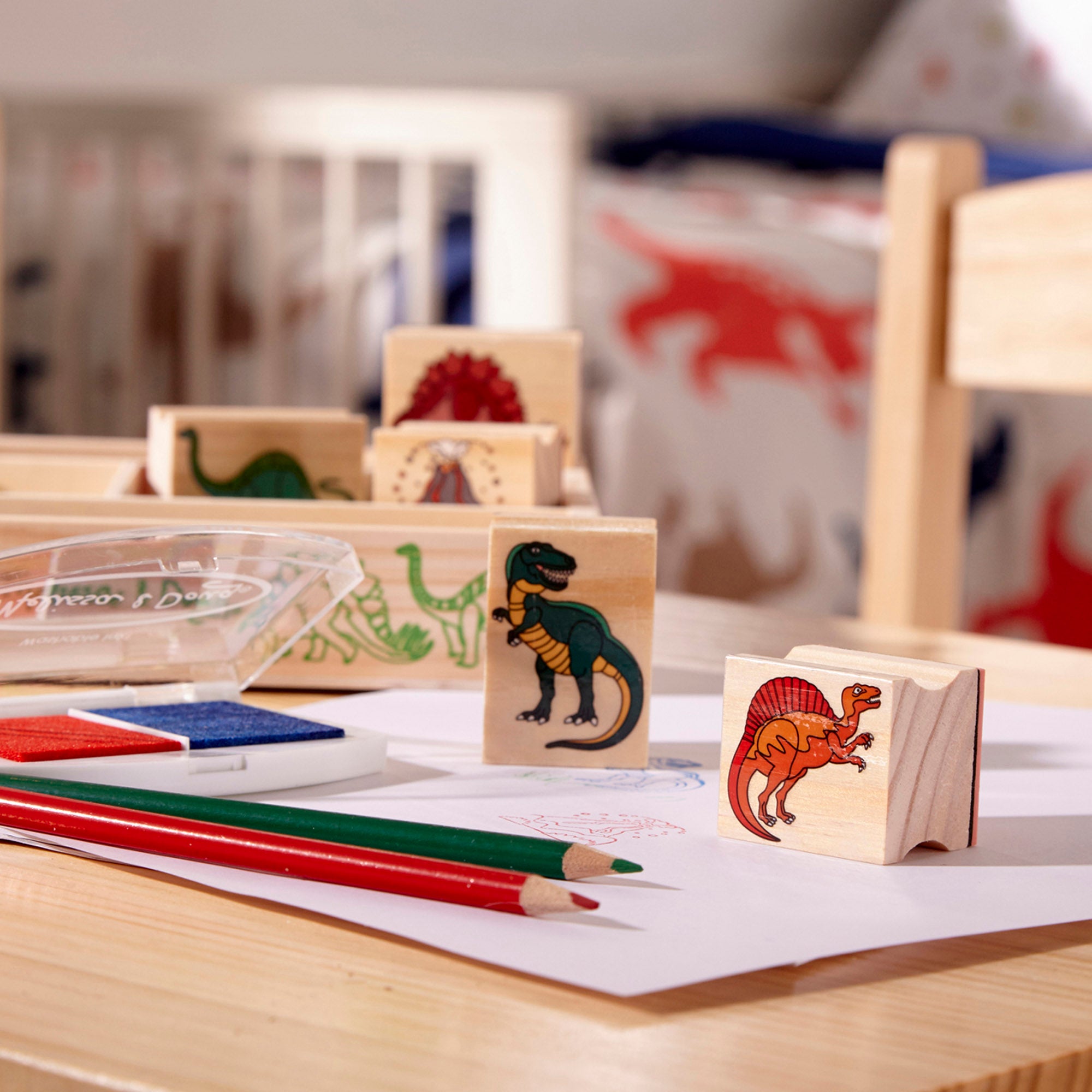 Melissa & Doug Wooden Stamp Set - Dinosaurs - Image 9