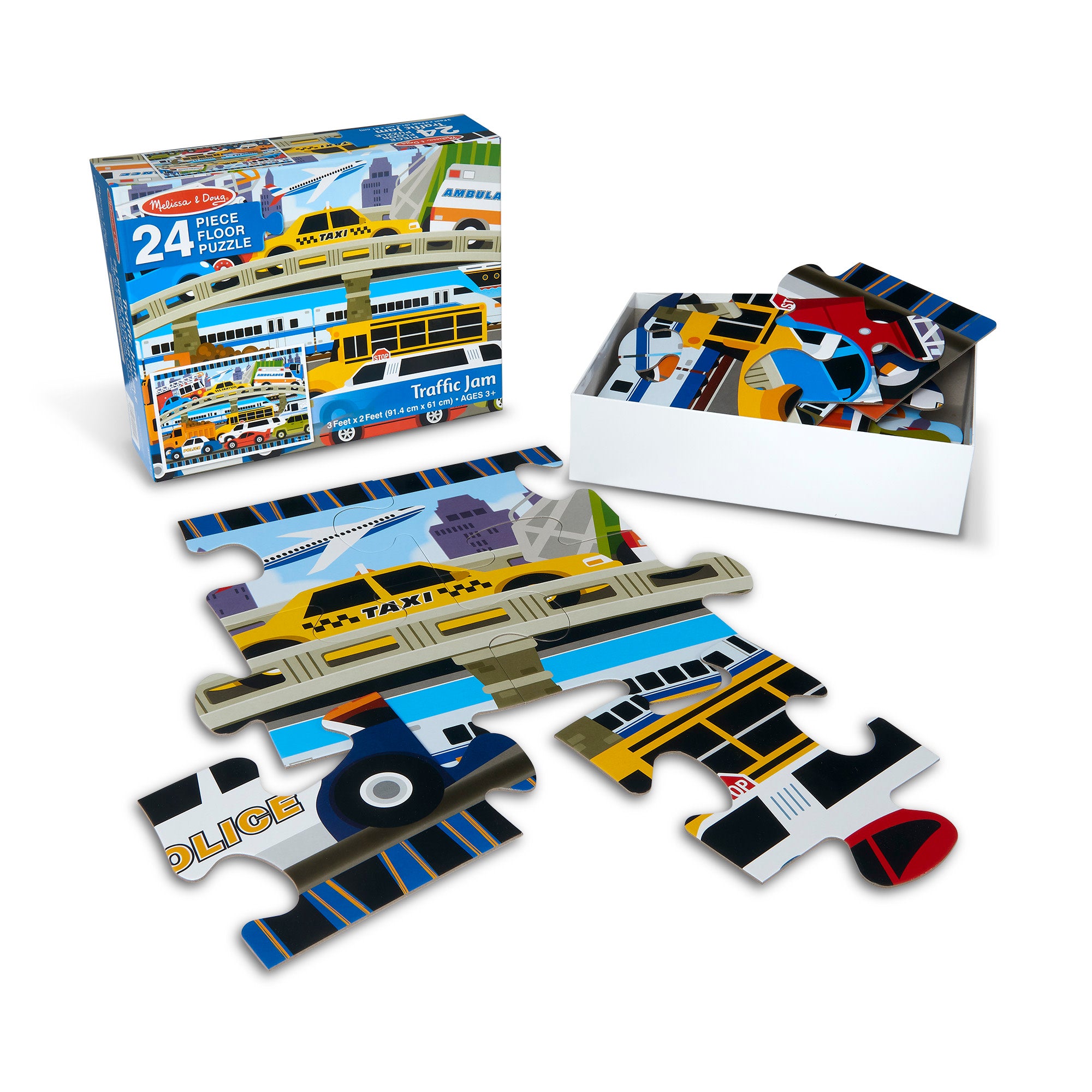Melissa & Doug Traffic Jam Floor Puzzle - 24 Pieces - Image 9