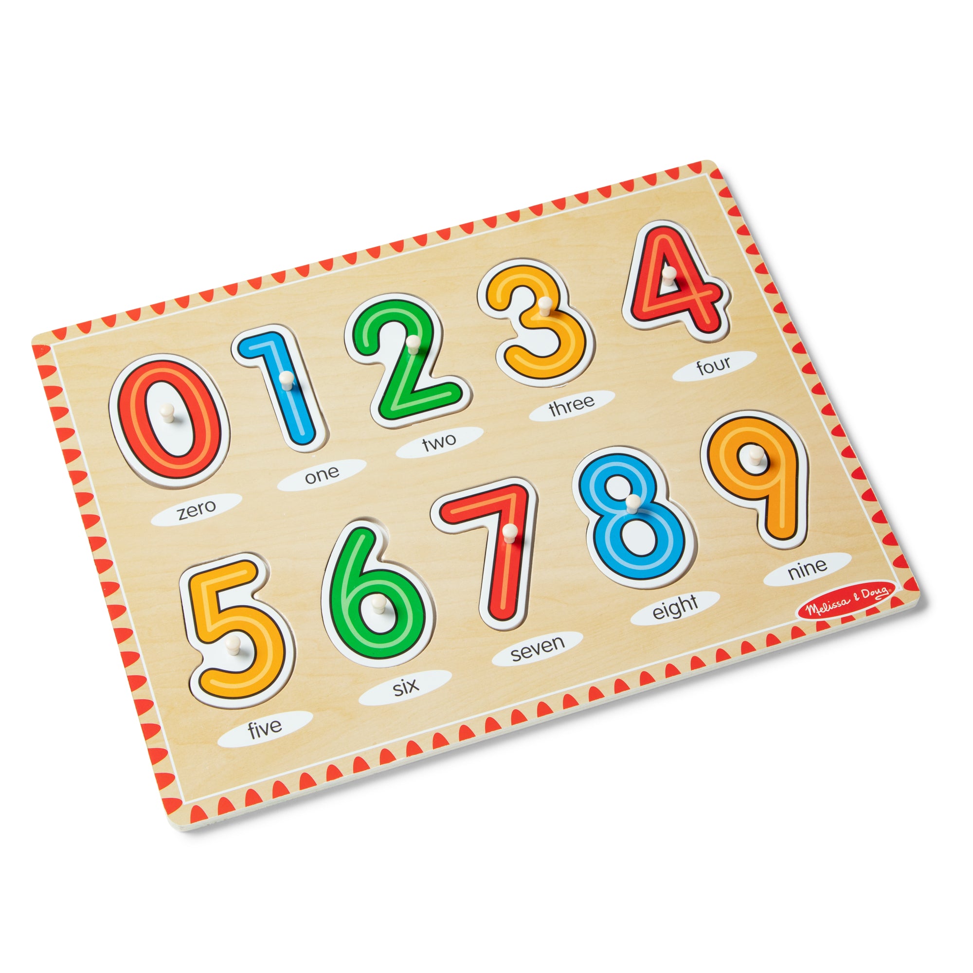 Melissa & Doug Lift & See Numbers Peg Puzzle - 10 Pieces