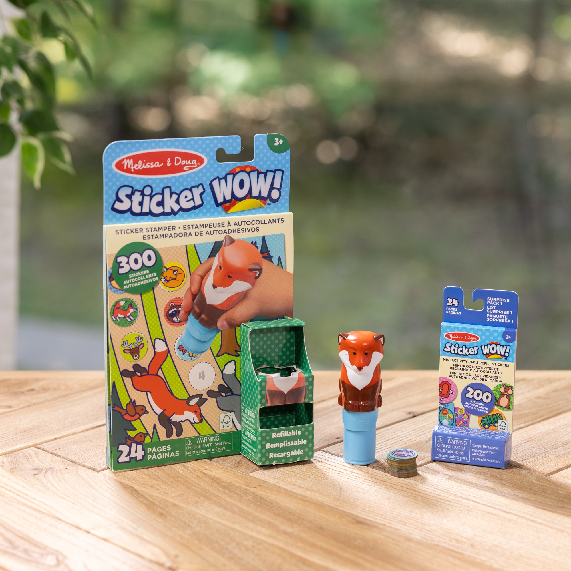 Melissa & Doug Sticker WOW!? Fox Bundle: Activity Pad & Sticker Stamper + Mini Activity Pad and 200 Refill Stickers - Image 4
