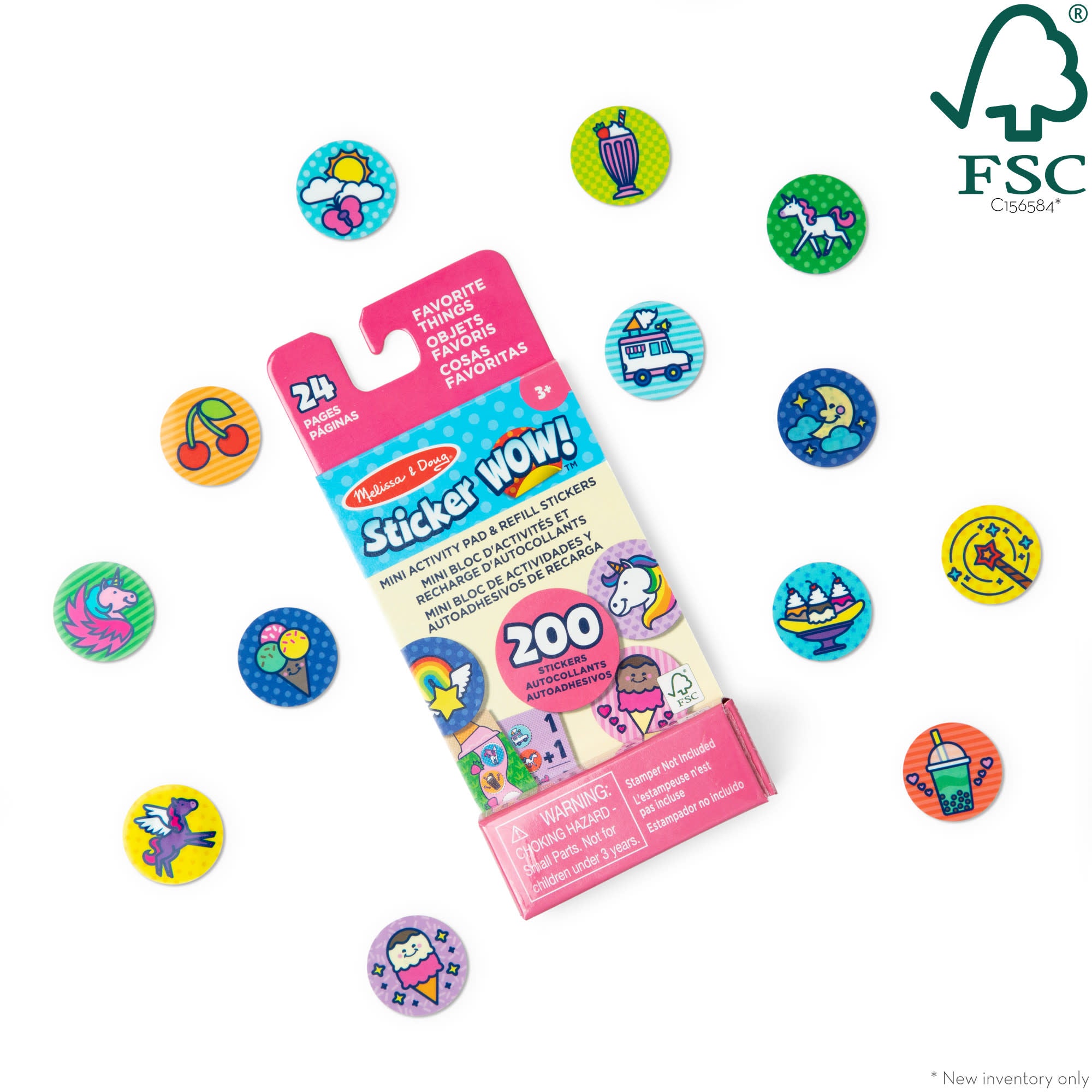 Melissa & Doug Sticker WOW!? Mini Activity Pad & Refill Stickers - Favorite Things (200+ Stickers, Stamper Not Included) - Image 3