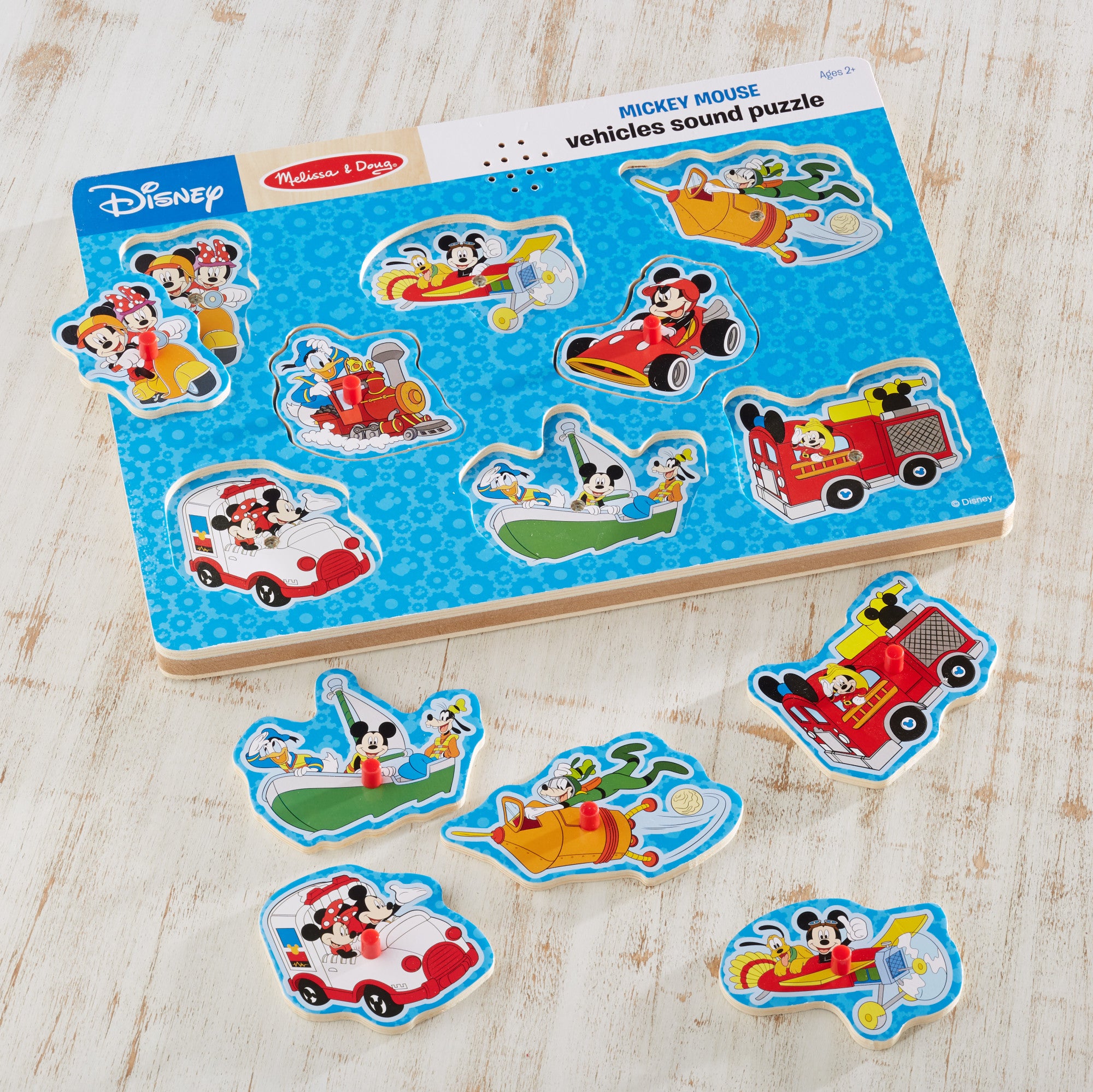 Melissa & Doug Disney Mickey Mouse & Friends Vehicles Sound Puzzle - 8 Pieces - Image 9