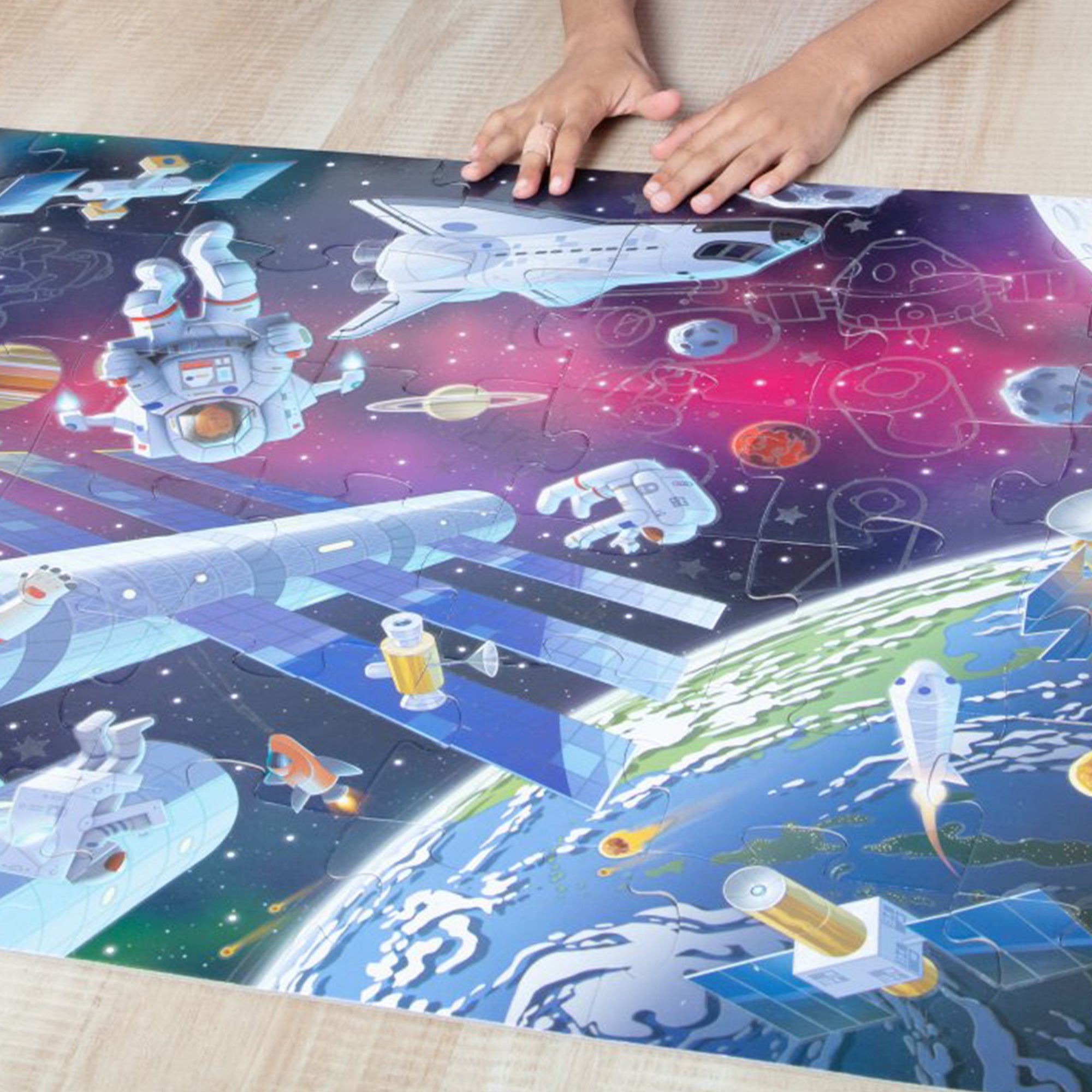 Melissa & Doug Outer Space Glow-in-the-Dark Floor Puzzle ?C 48 Pieces - Image 6