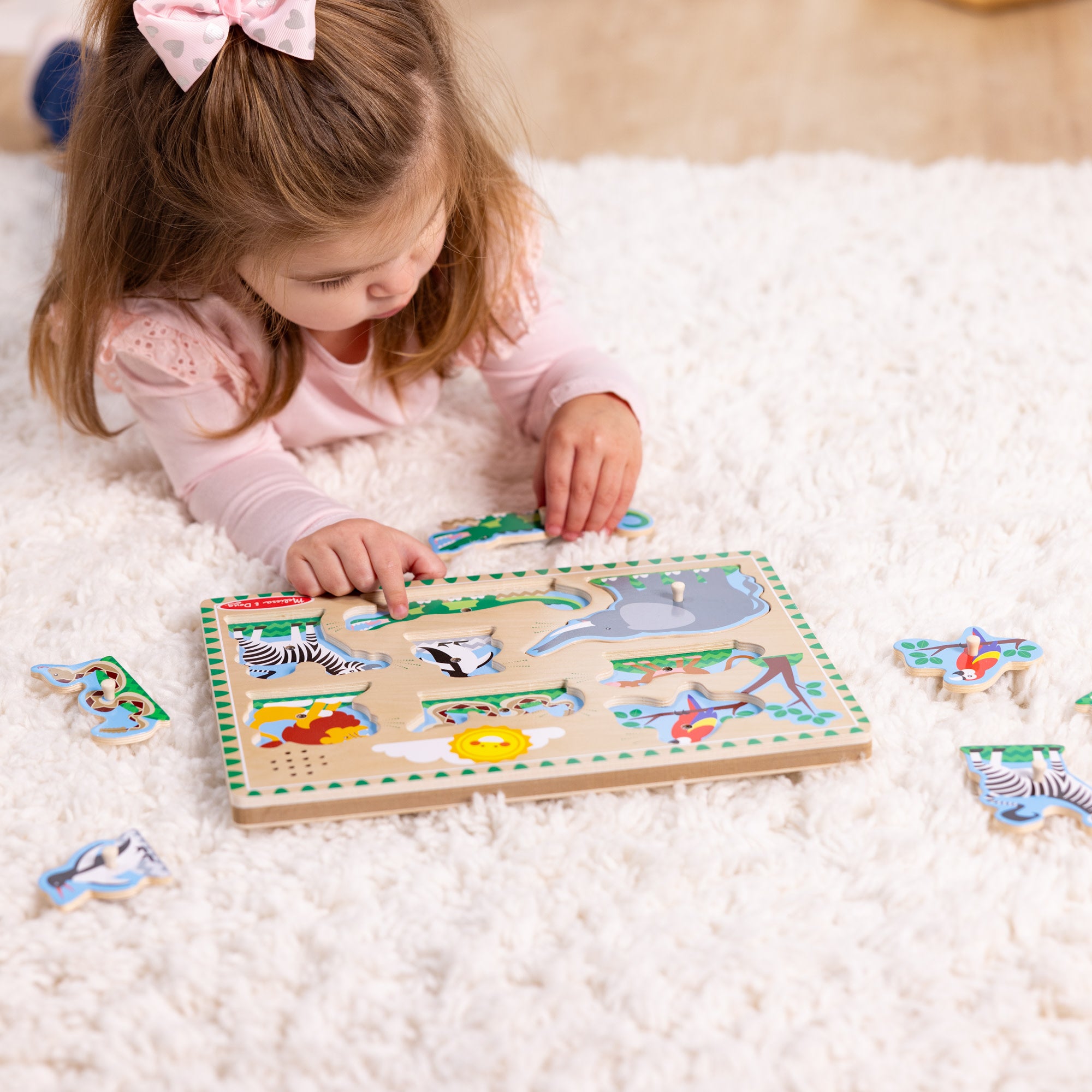 Melissa & Doug Zoo Animals Sound Puzzle - 8 Pieces - Image 7