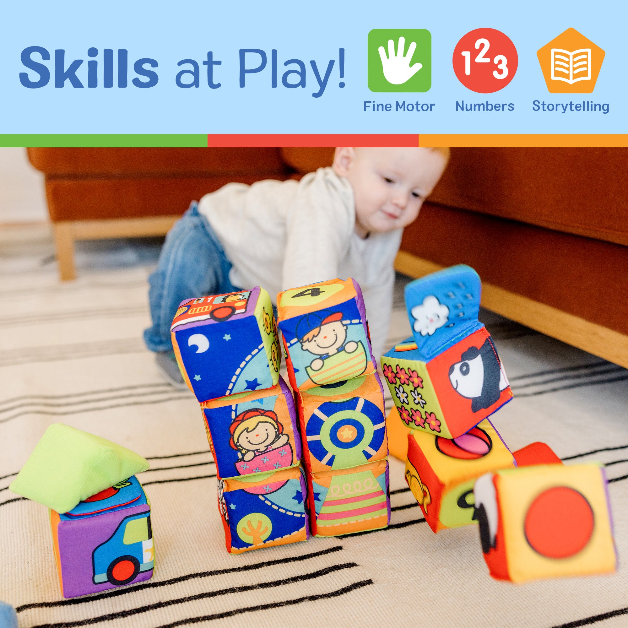 Melissa & Doug K's Kids Match and Build Soft Blocks - Image 5