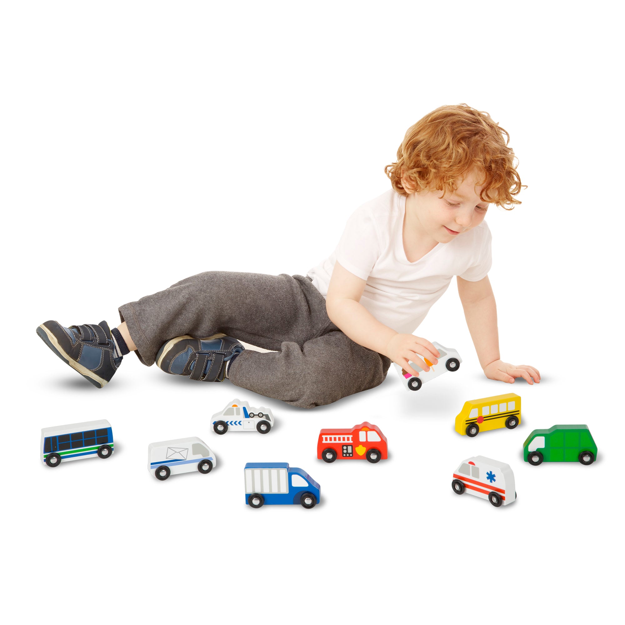 Melissa & Doug Wooden Town Vehicles Set - Image 8