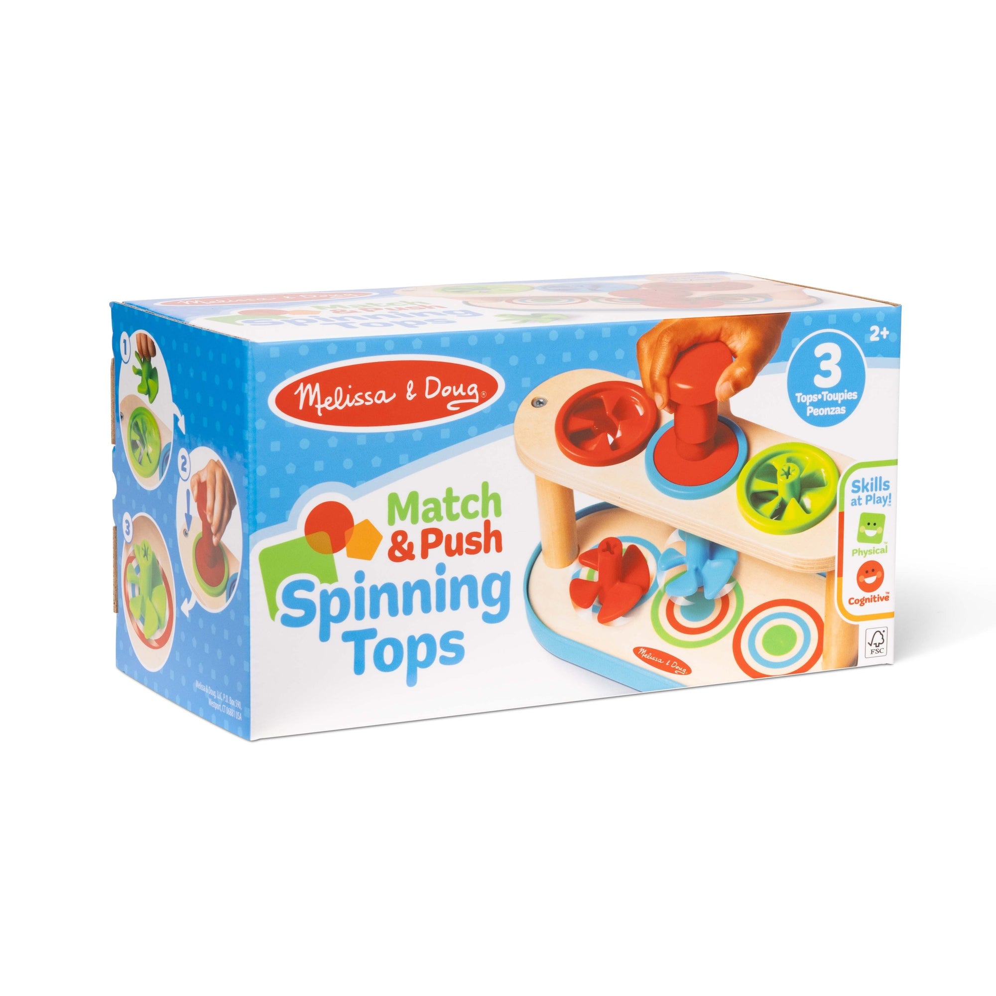 Melissa & Doug Match & Push Spinning Tops - Image 3