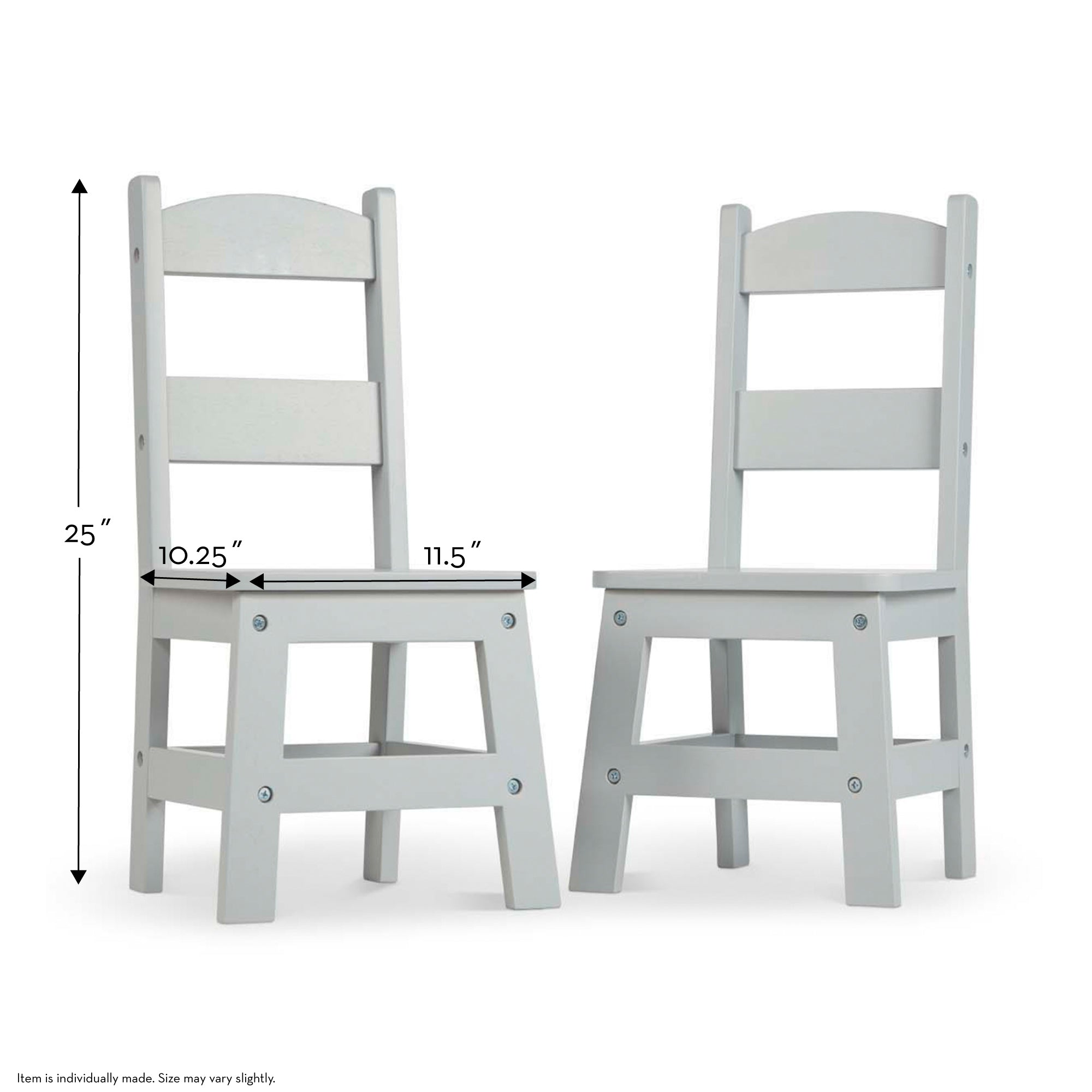 Melissa & Doug Child??s Wooden Chair Pair ?C Gray - Image 3