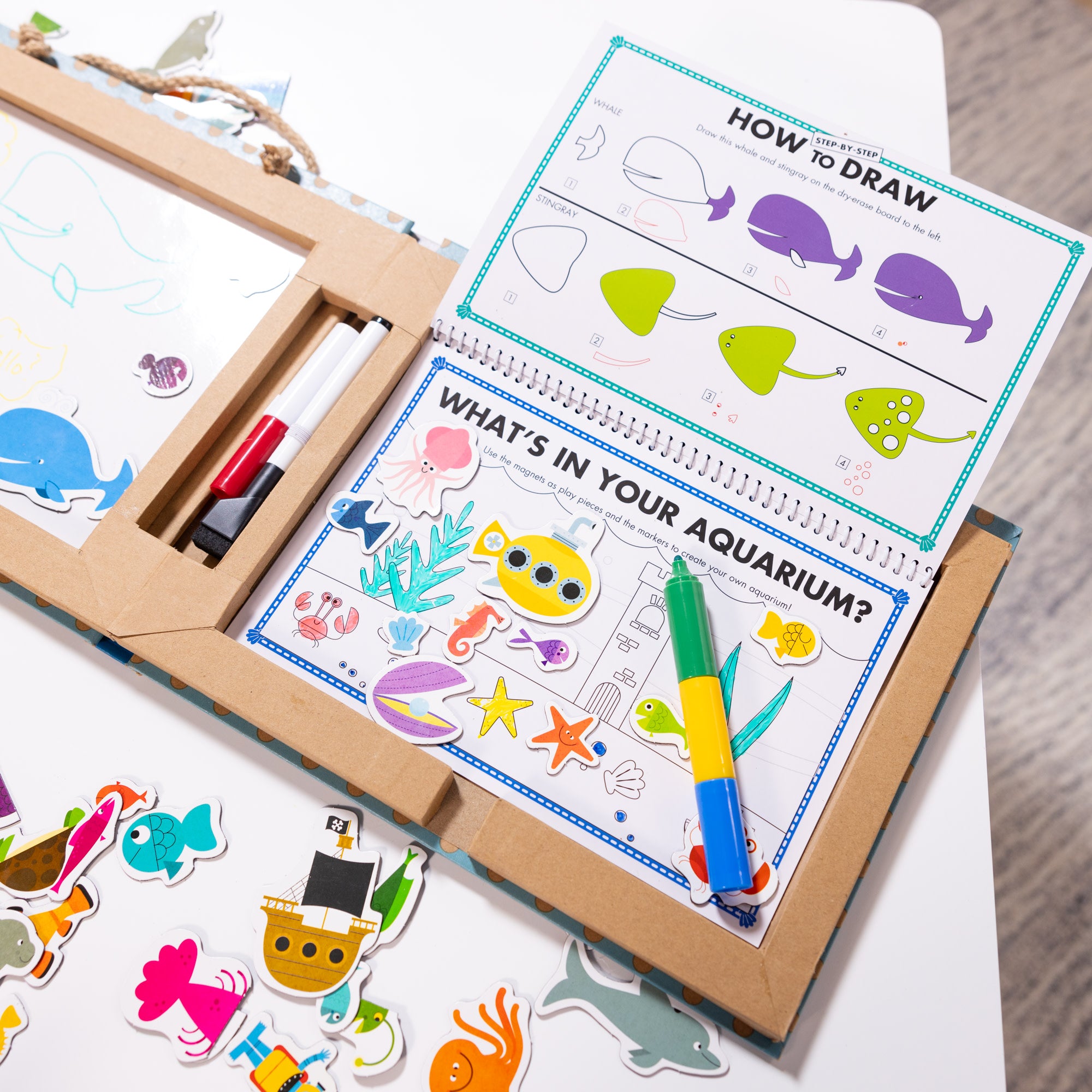 Melissa & Doug Natural Play: Play, Draw, Create Reusable Drawing & Magnet Kit ?C Ocean - Image 10