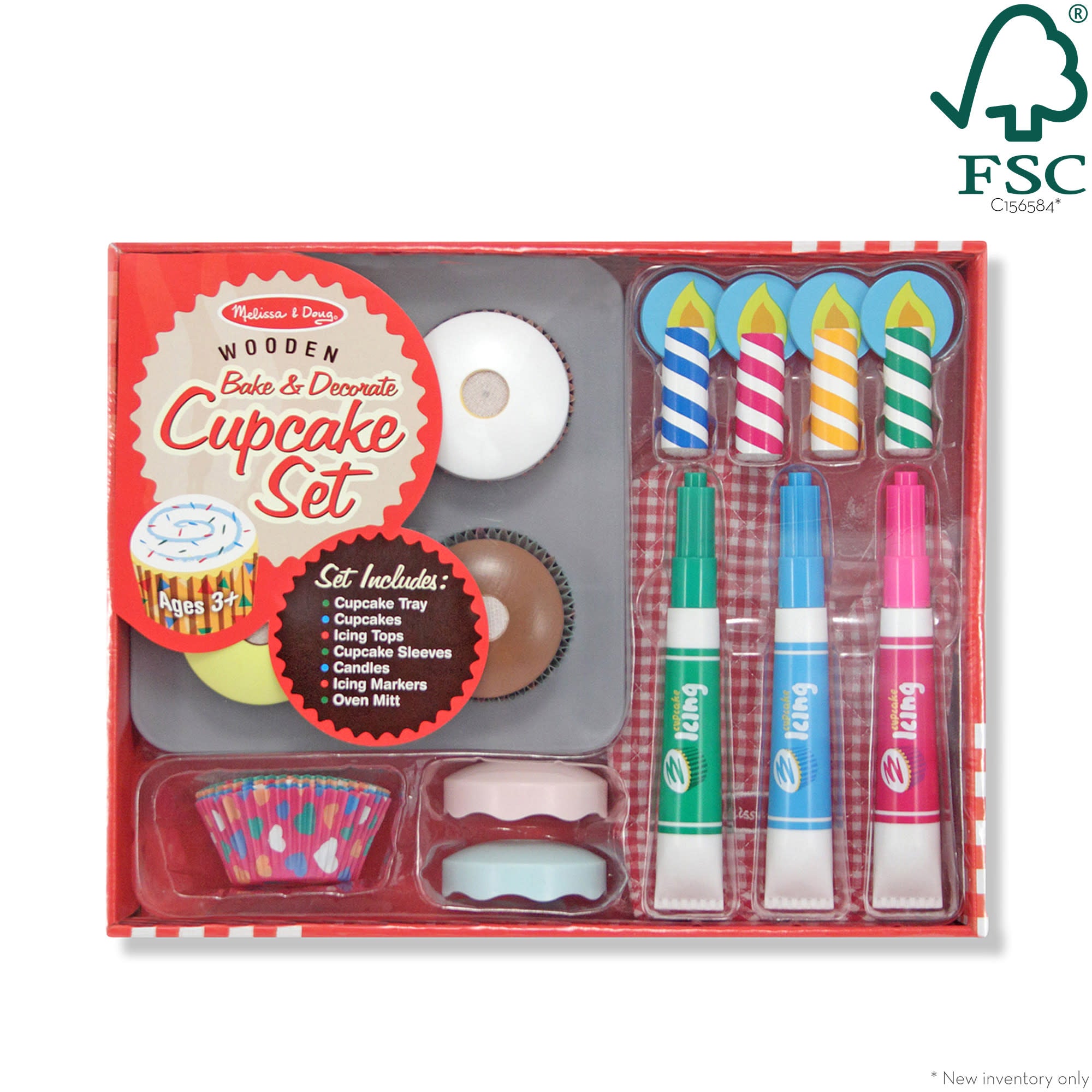 Melissa & Doug Bake & Decorate Wooden Cupcake Play Set - Image 3