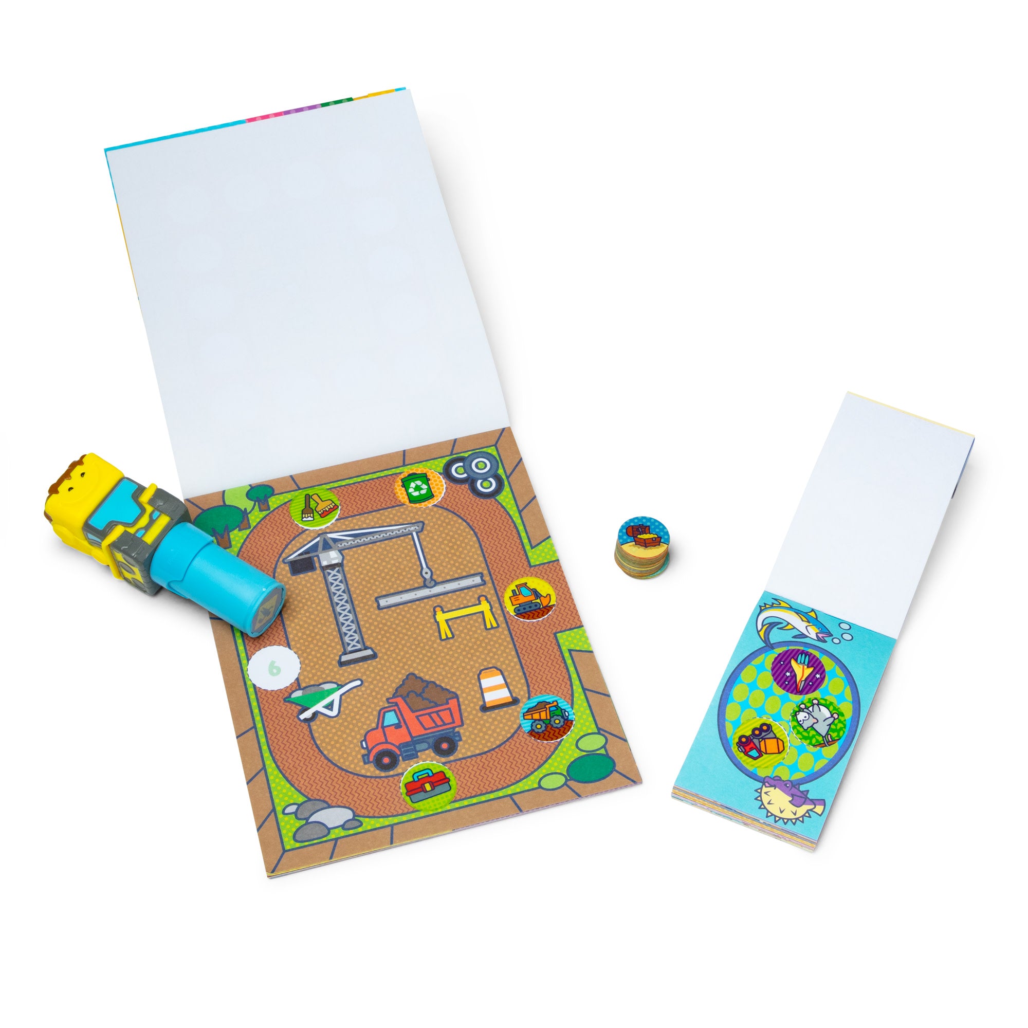 Melissa & Doug Sticker WOW!? Bulldozer Bundle: Activity Pad & Sticker Stamper + Mini Activity Pad and 200 Refill Stickers - Image 3