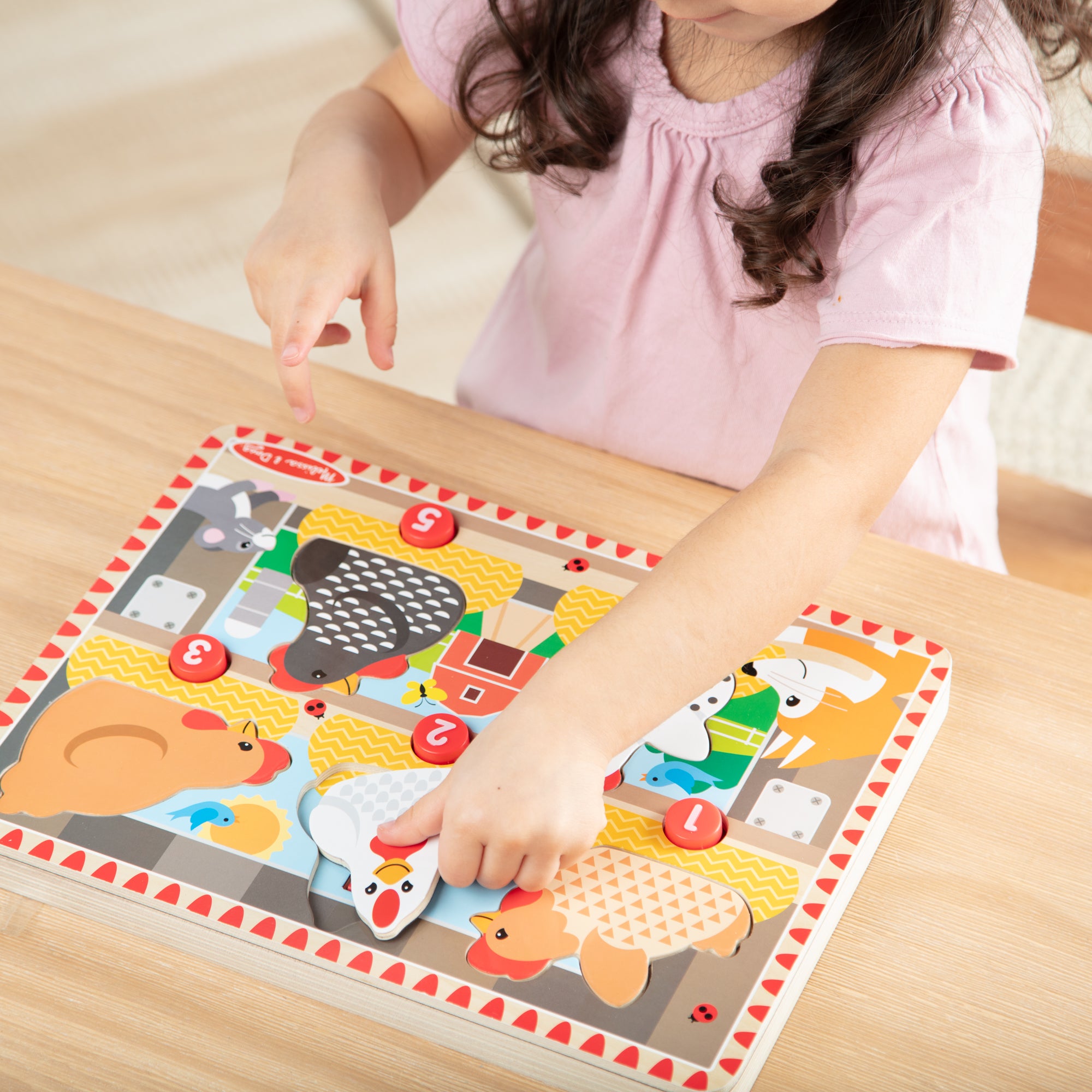 Melissa & Doug Happy Hens Push to Pop Puzzle - Image 2
