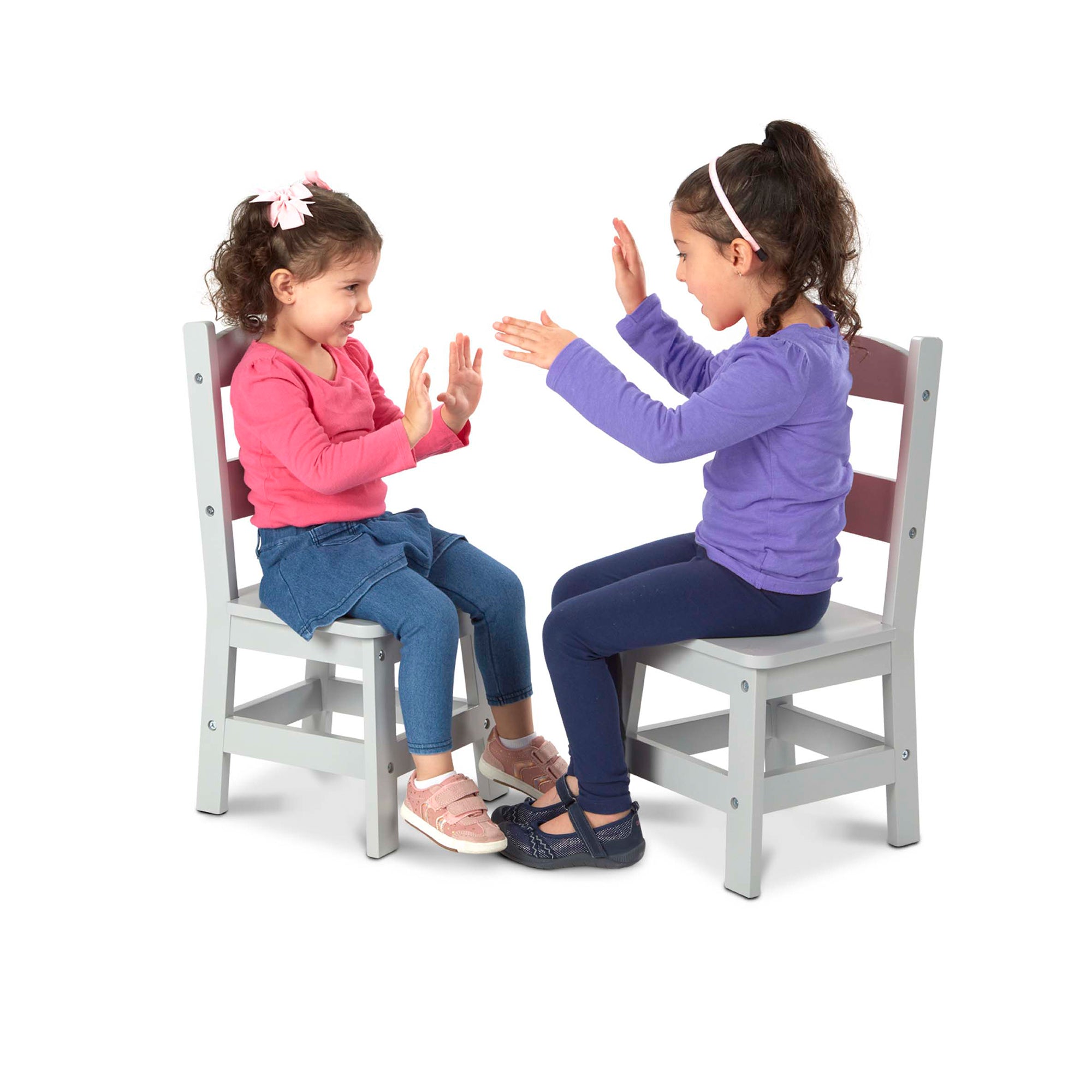 Melissa & Doug Child??s Wooden Chair Pair ?C Gray - Image 7