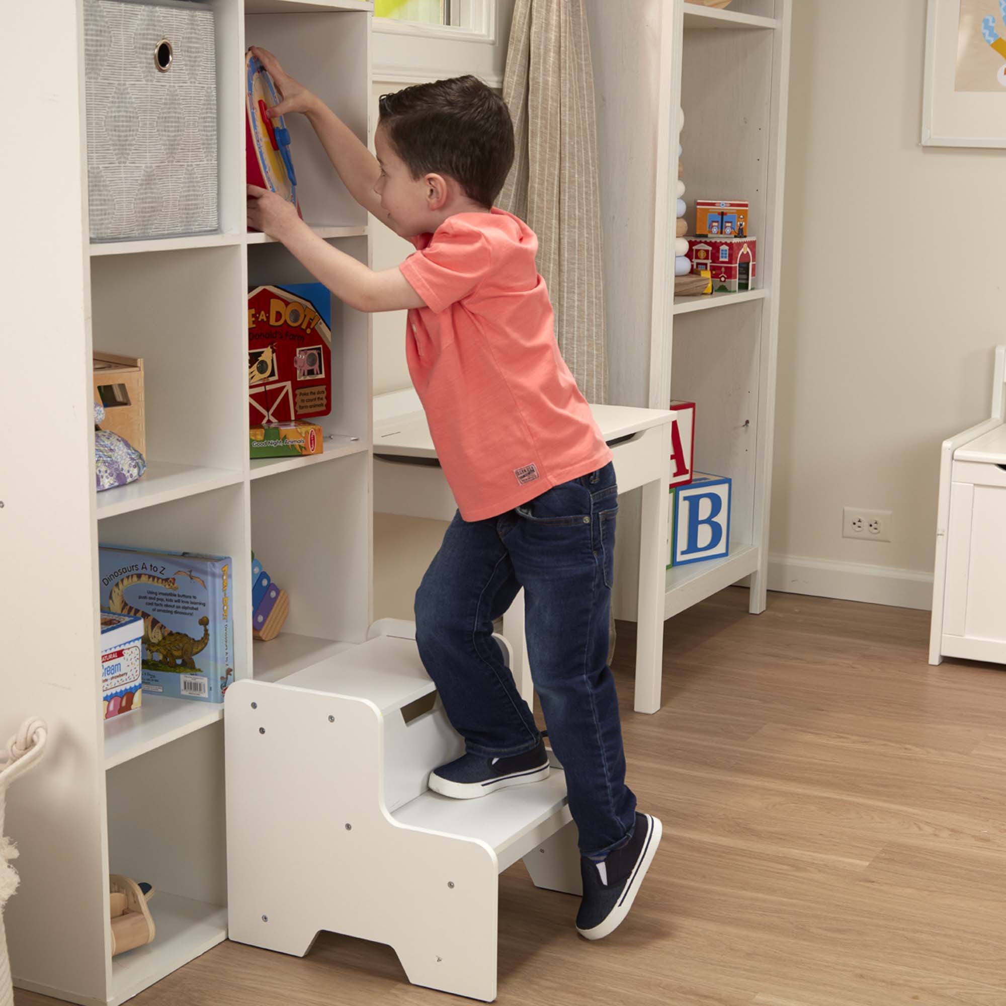 Melissa & Doug Wooden Step Stool - White - Image 2