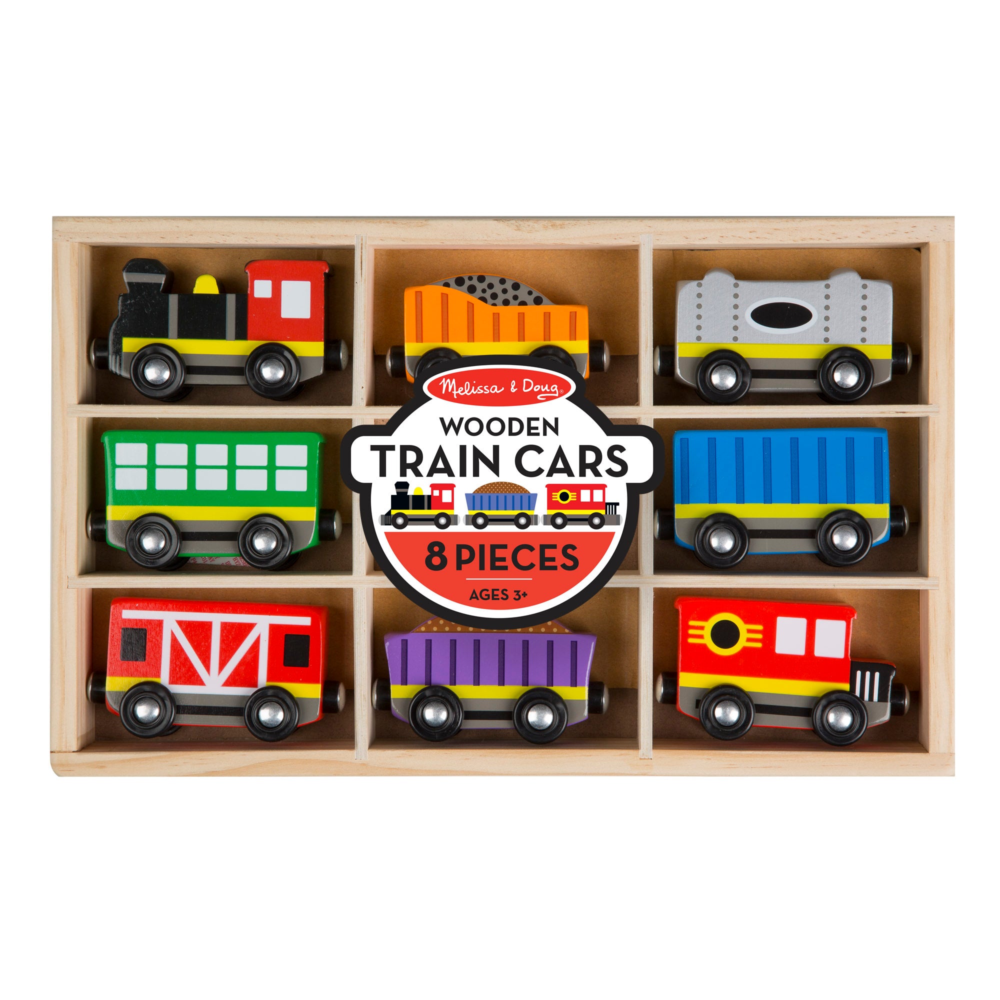 Melissa & Doug Magnetic Wooden Train Cars - Image 3