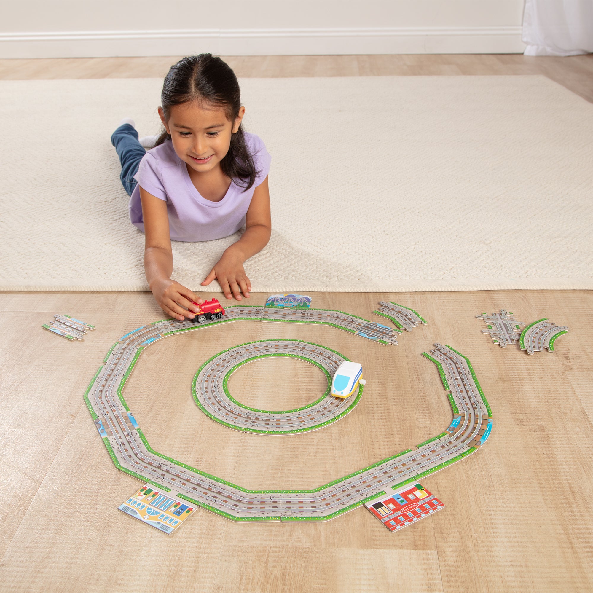 Melissa & Doug Design Your Own Railroad Floor Puzzle - Image 2