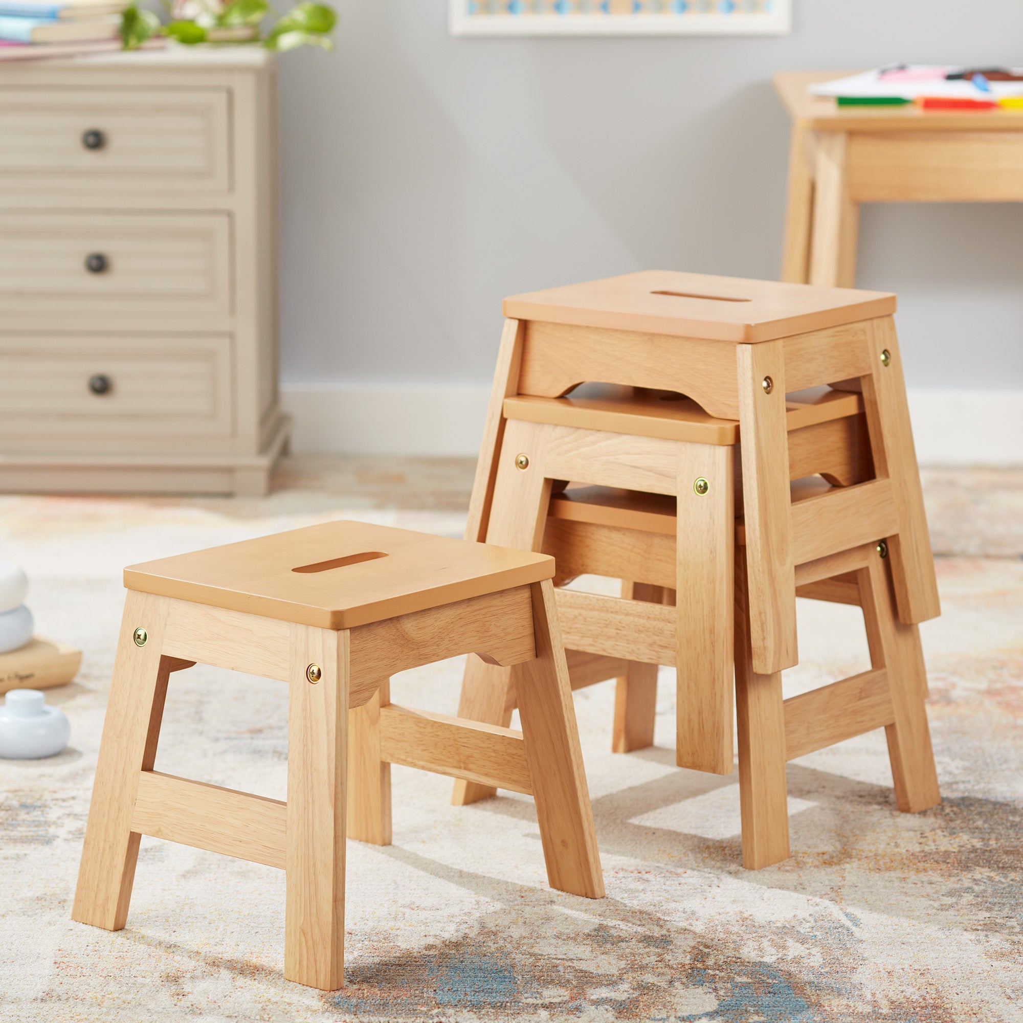 Melissa & Doug Wooden Stools ?C Set of 4 - Image 5