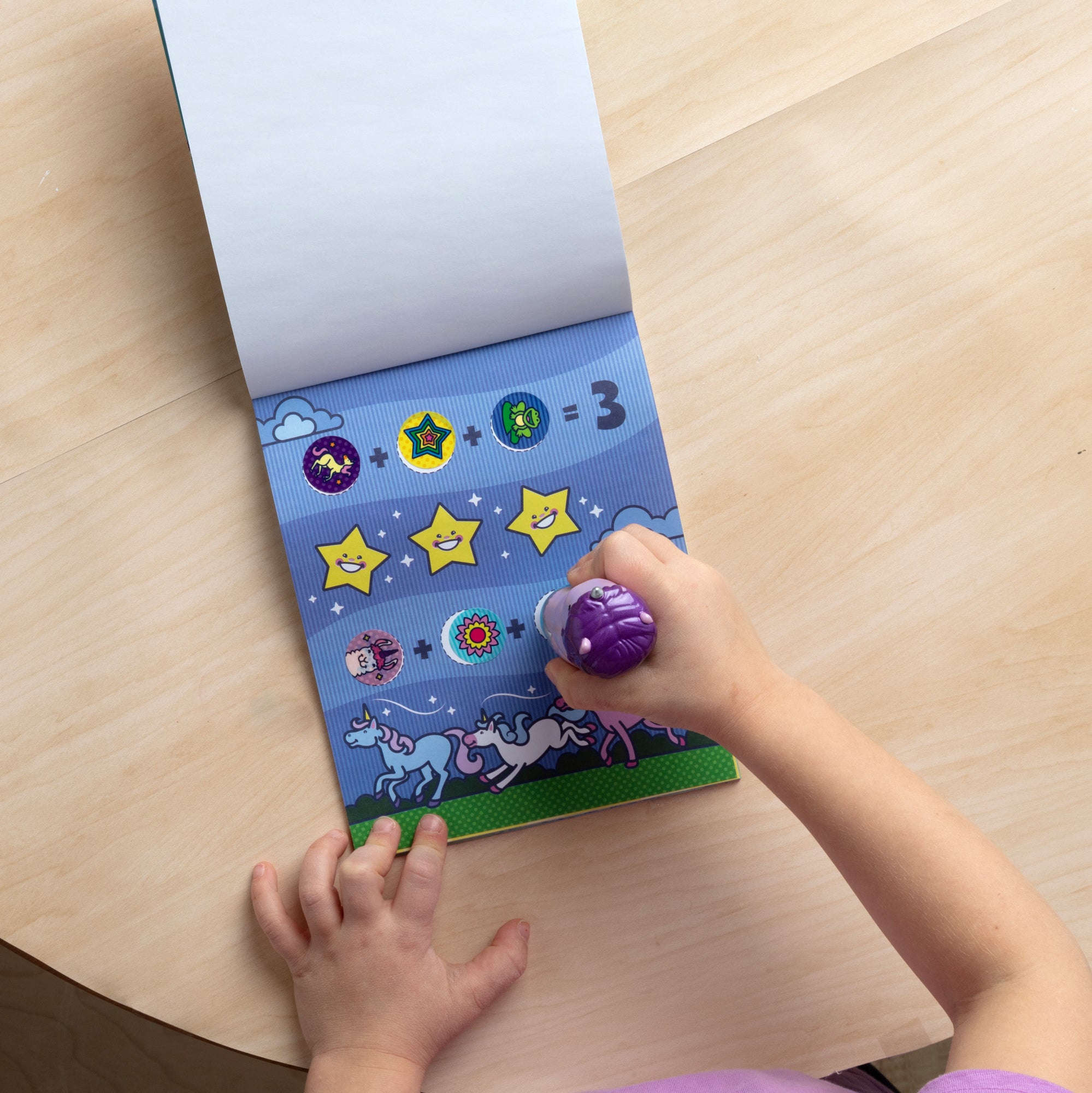 Melissa & Doug Sticker WOW!? Activity Pad & Sticker Stamper - Purple Unicorn - Image 7