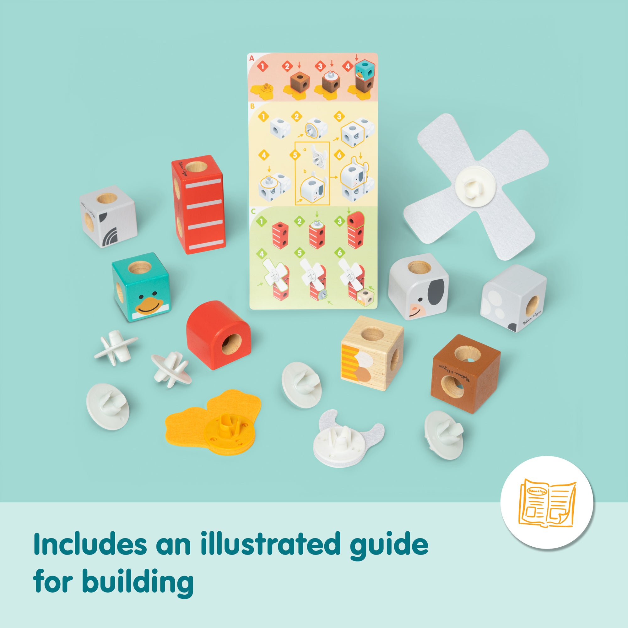 Melissa & Doug Blockables? Farm Friends Play Set - Image 8