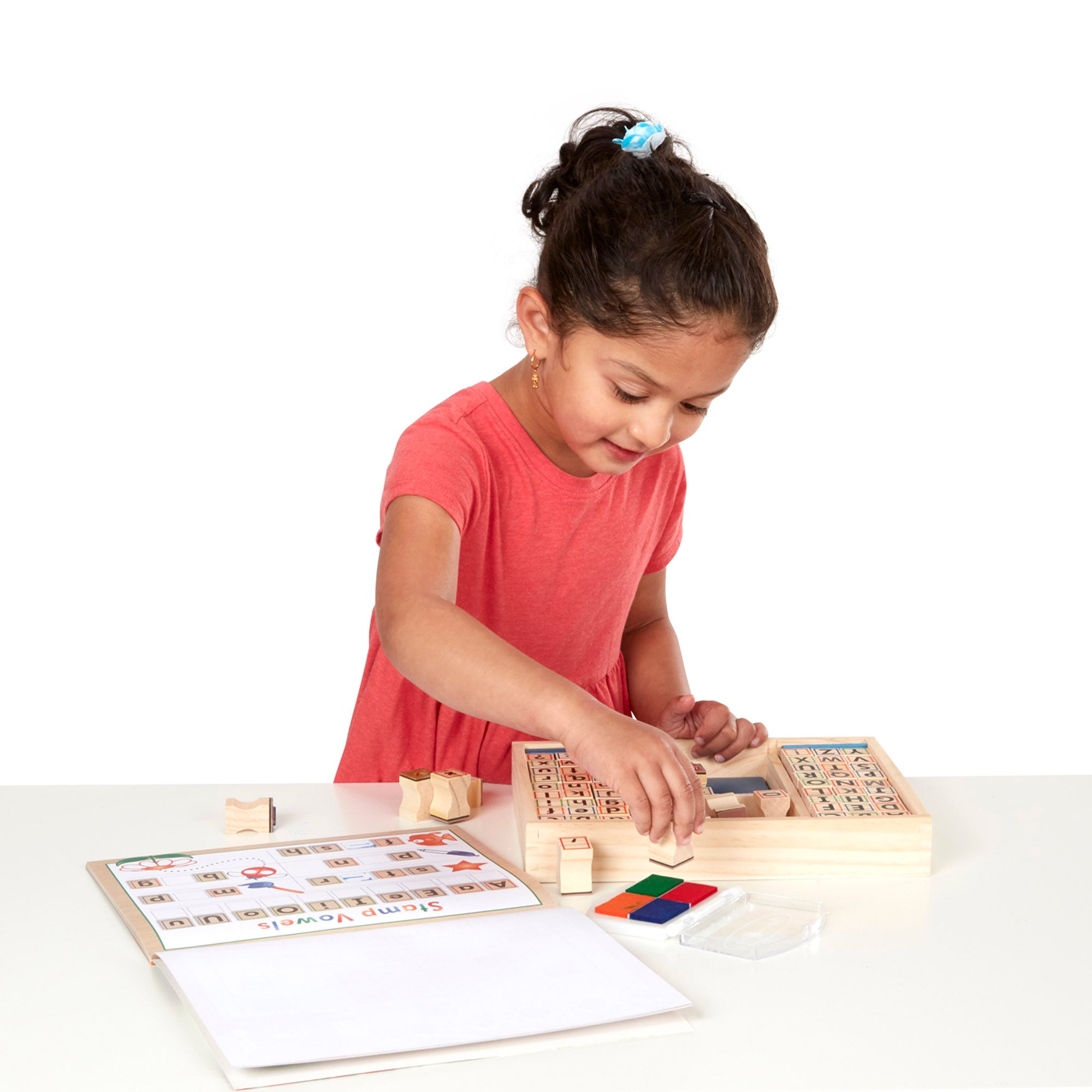 Melissa & Doug Deluxe Wooden Stamp Set - ABCs 123s - Image 8