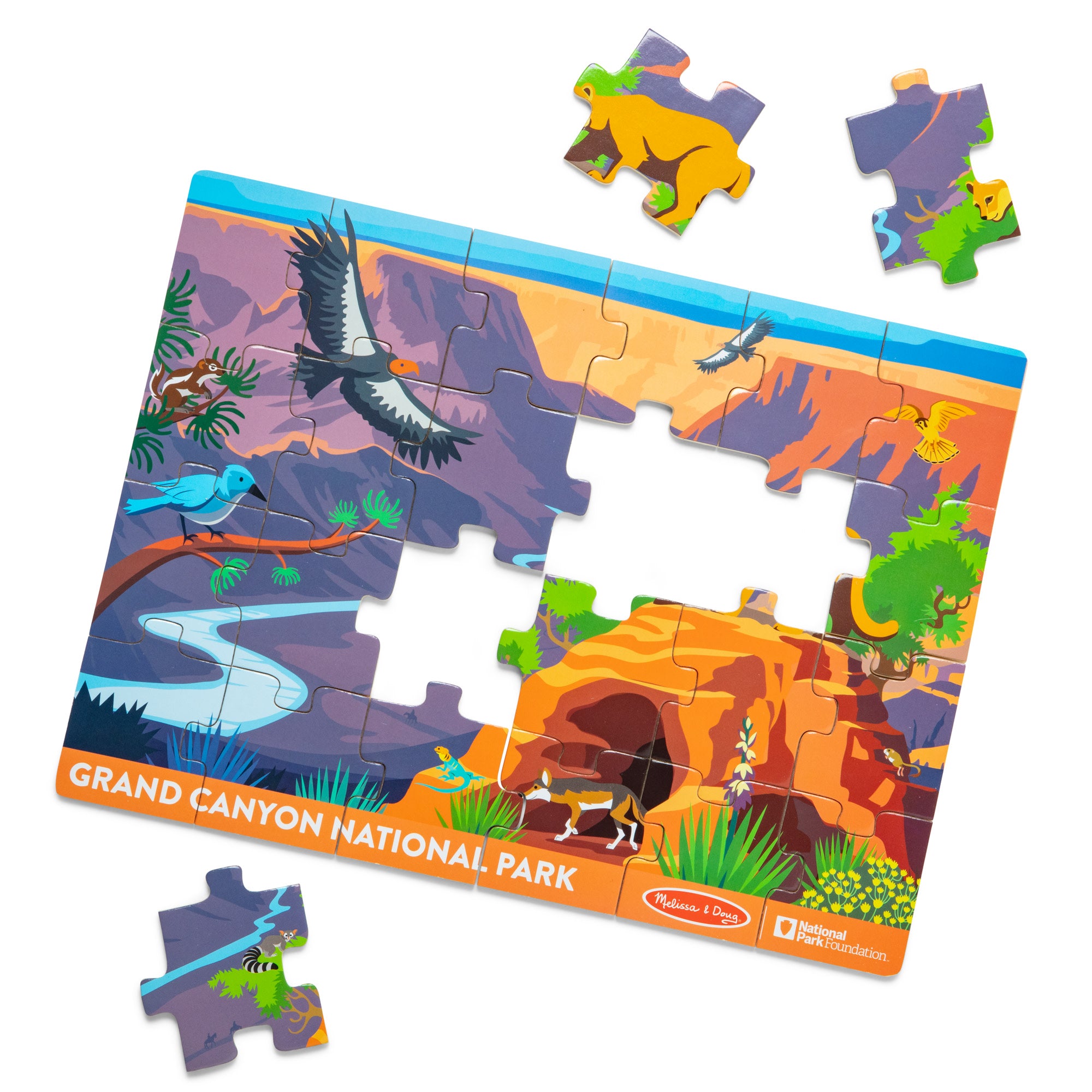 Melissa & Doug Grand Canyon National Park Wooden Jigsaw Puzzle ?C 24 Pieces - Image 4