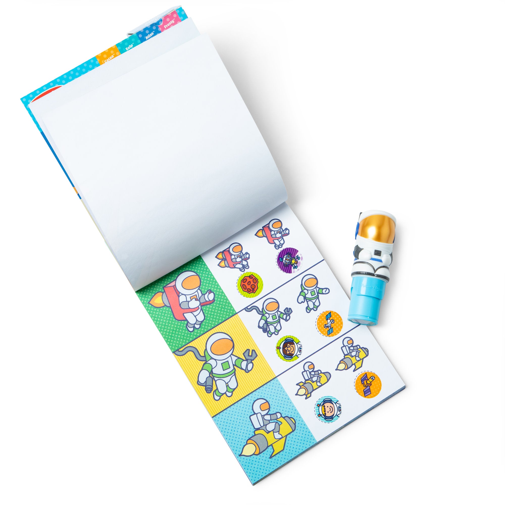 Melissa & Doug Sticker WOW!? Astronaut Bundle: Activity Pad & Sticker Stamper + Mini Activity Pad and 200 Refill Stickers - Image 4