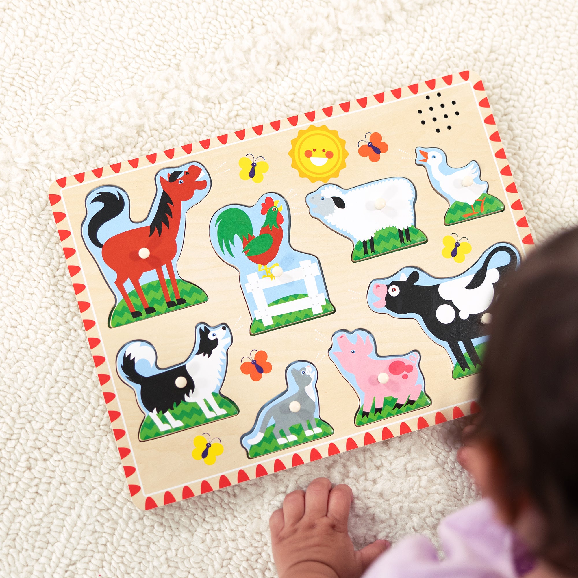 Melissa & Doug Farm Animals Sound Puzzle - 8 Pieces - Image 5