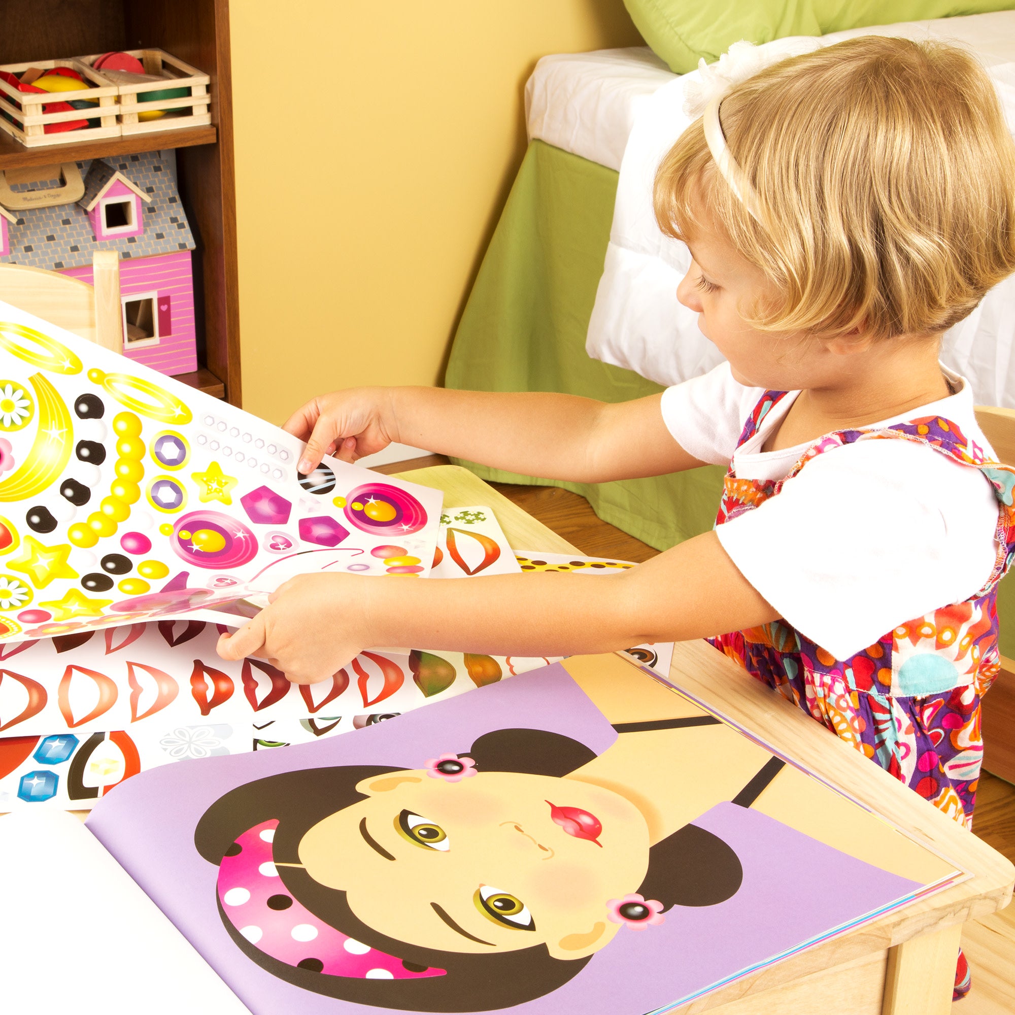 Melissa & Doug Make-a-Face Sticker Pad - Fashion Faces - Image 5