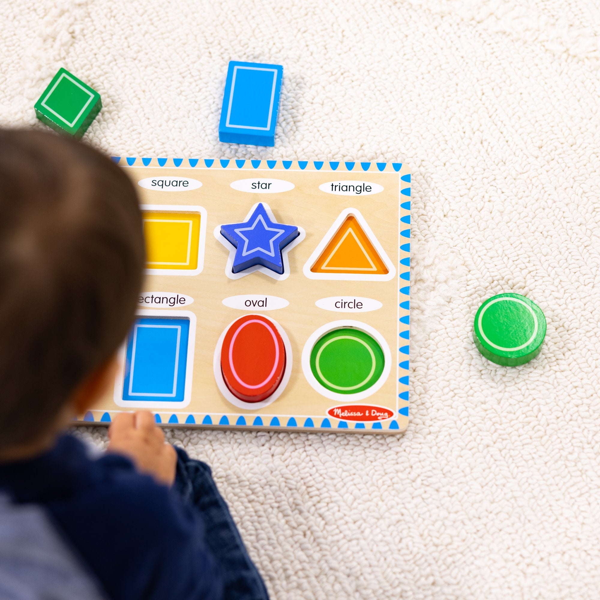 Melissa & Doug Shapes Chunky Puzzle - 8 Pieces - Image 6