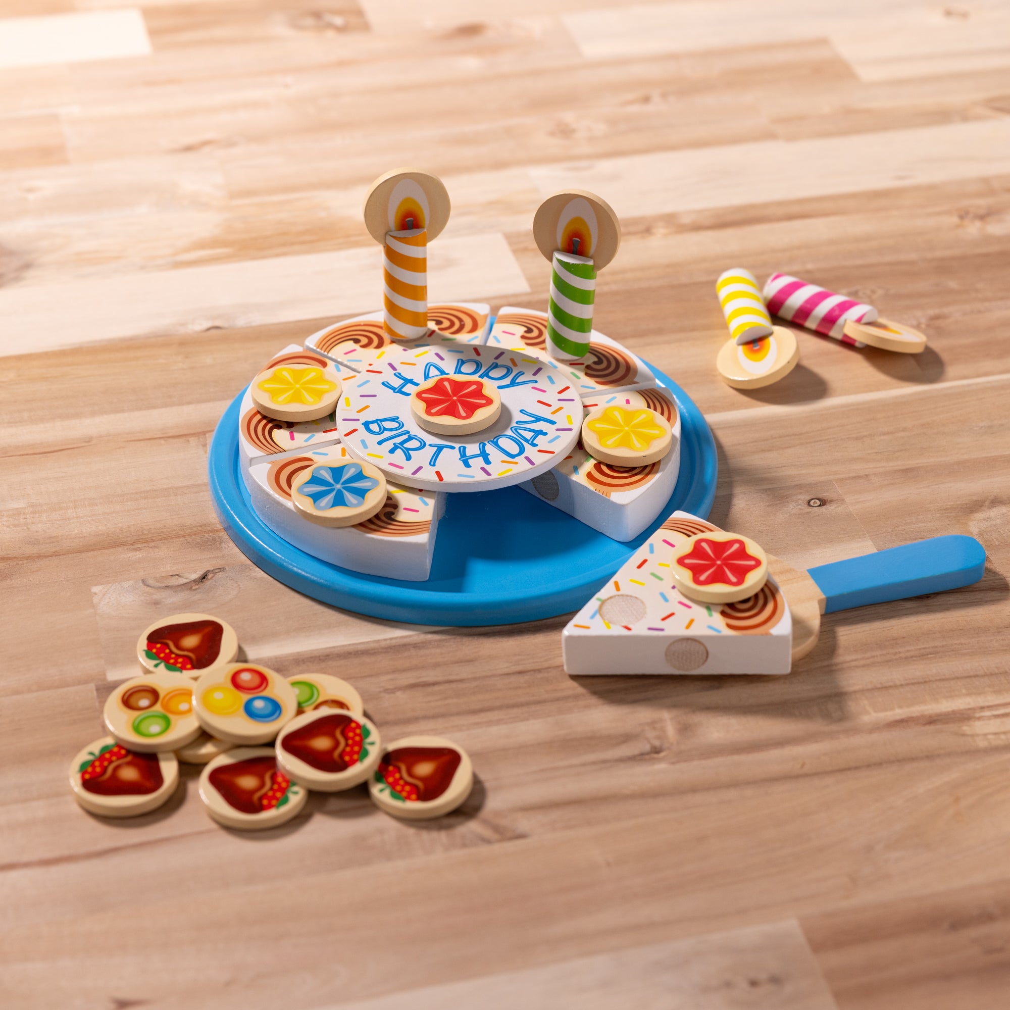 Melissa & Doug Wooden Birthday Cake Play Set - Image 9