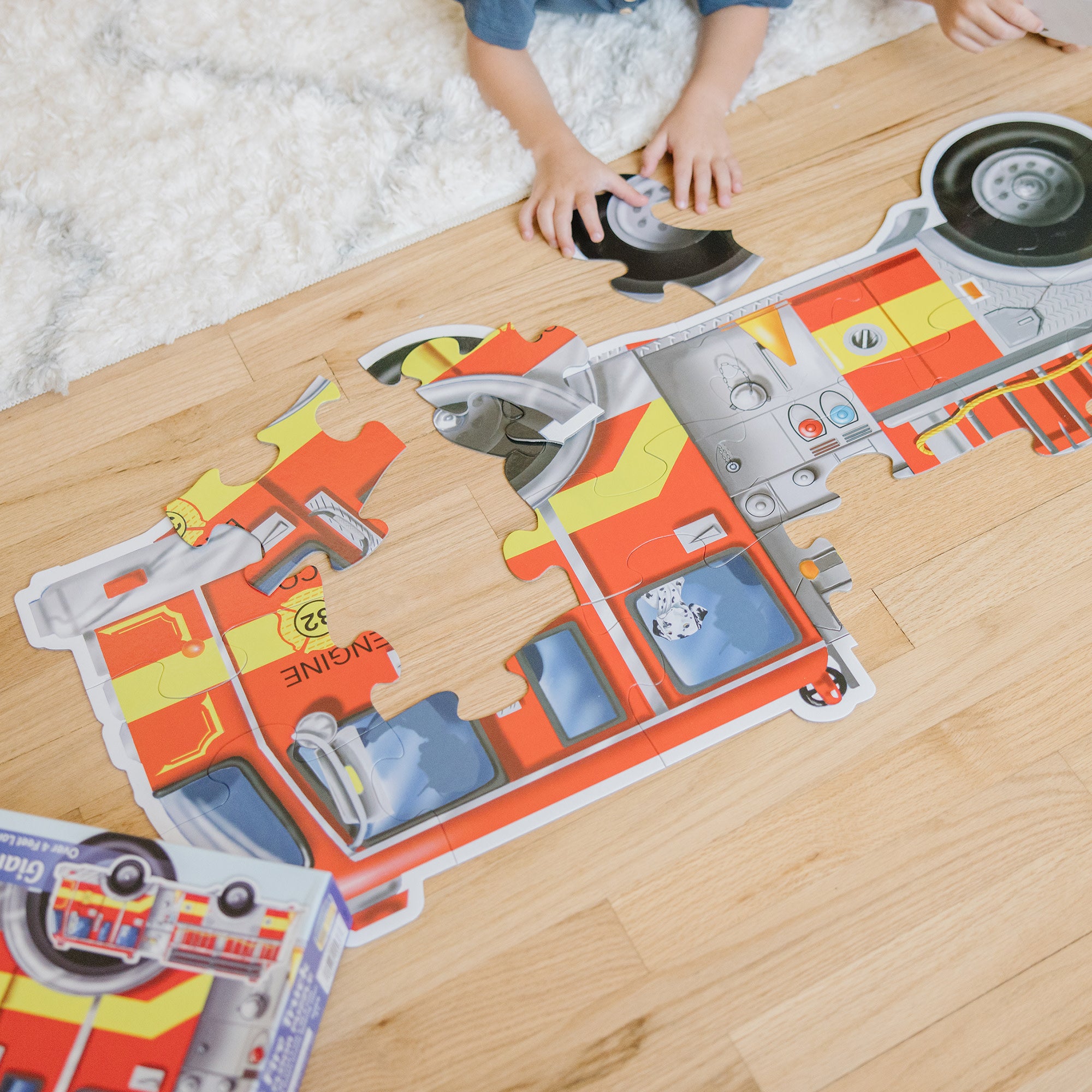 Melissa & Doug Giant Fire Truck Floor Puzzle - 24 Pieces - Image 9