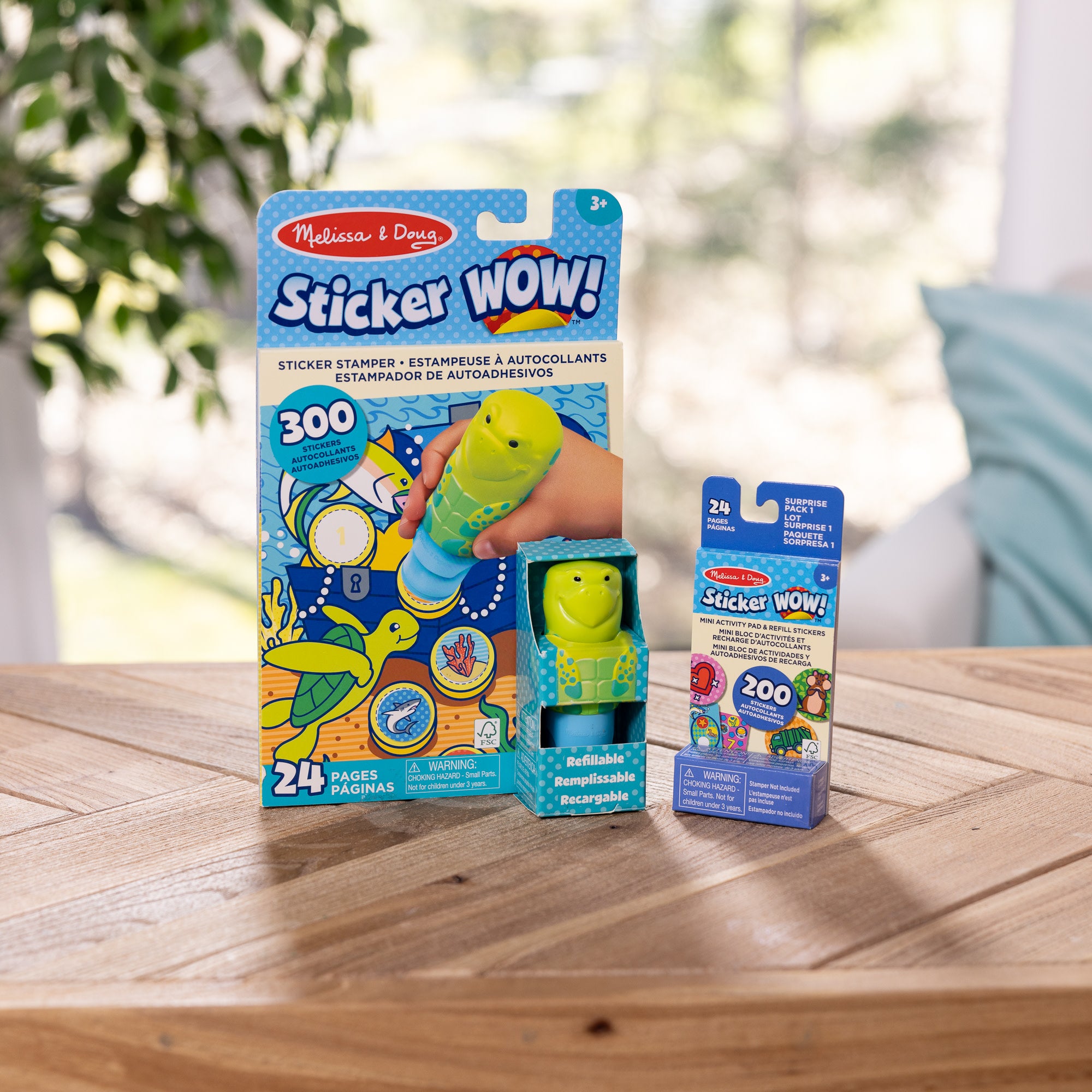 Melissa & Doug Sticker WOW!? Sea Turtle Bundle: Activity Pad & Sticker Stamper + Mini Activity Pad and 200 Refill Stickers - Image 9