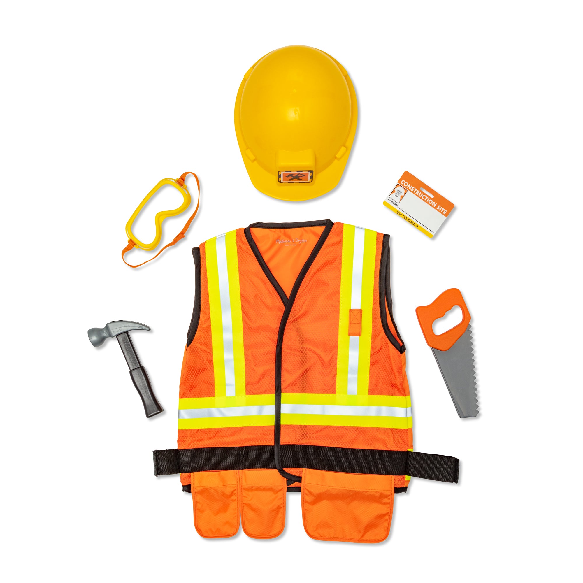 Melissa & Doug Construction Worker Costume Role Play Set