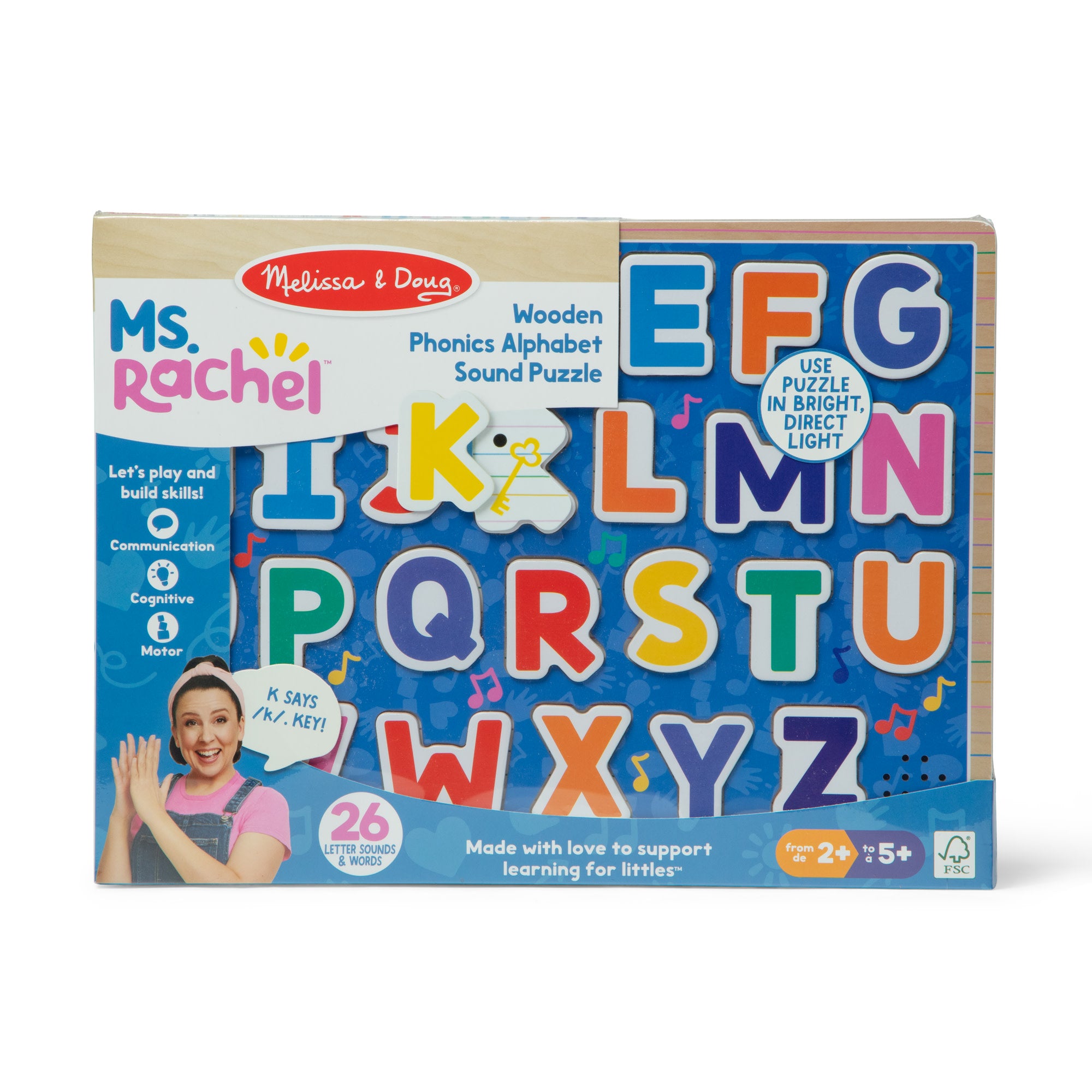Melissa & Doug Ms. Rachel? Wooden Phonics Alphabet Sound Puzzle - 26 Pieces - Image 3