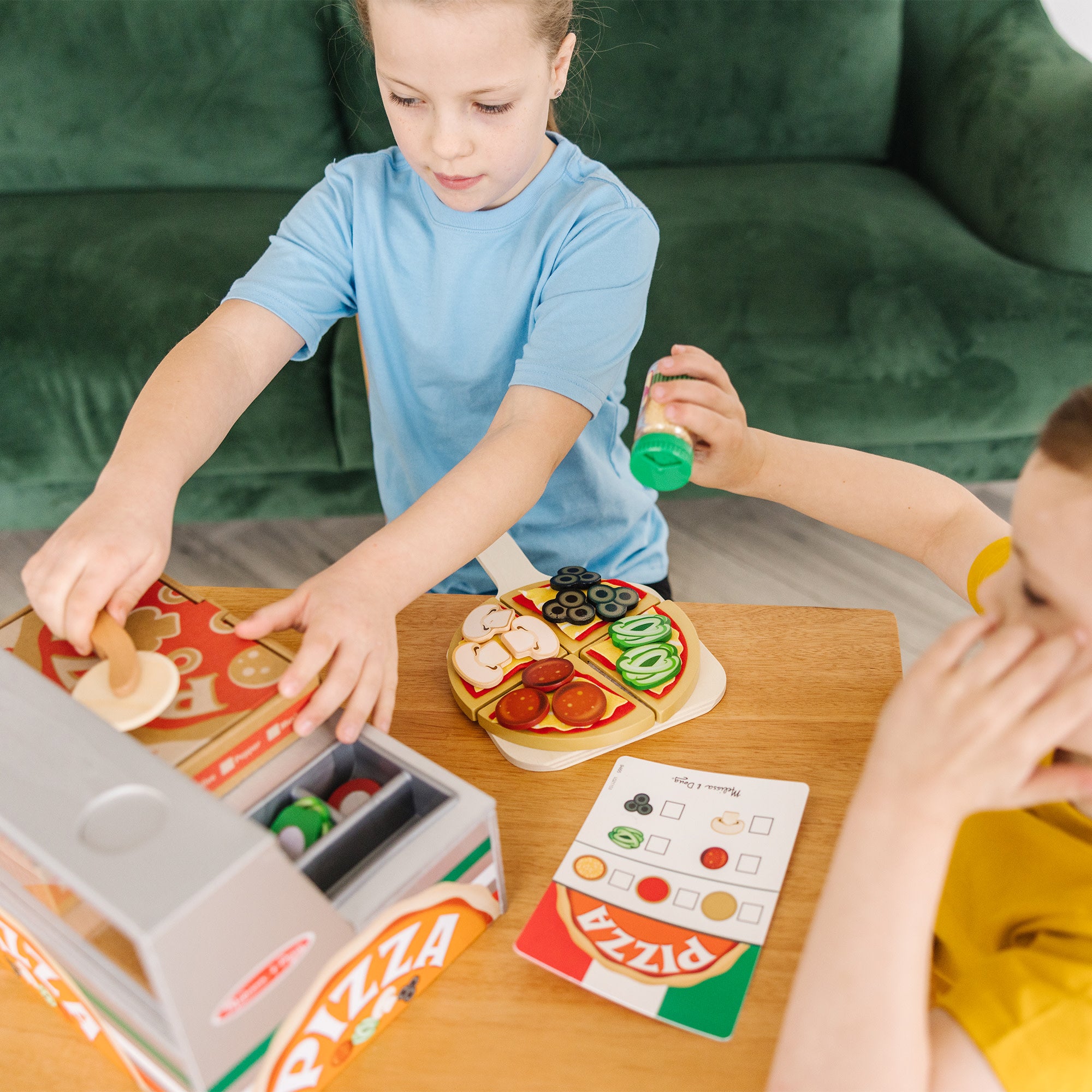 Melissa & Doug Top & Bake Pizza Counter - Wooden Play Food - Image 7
